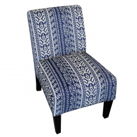 Chair Accent Medium Dark Blue & White