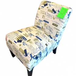 Chair Accent Medium- Blue and Green Script