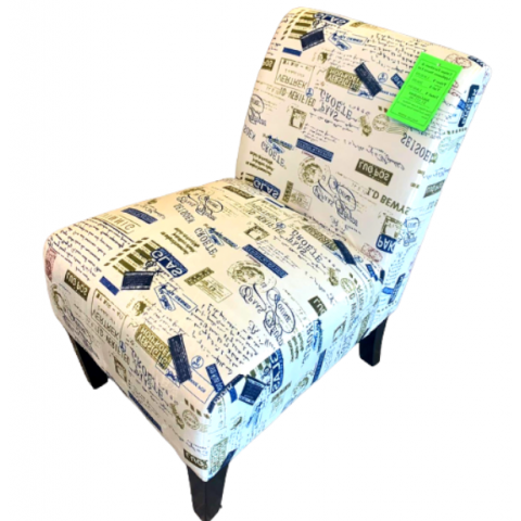 Chair Accent Medium- Blue and Green Script