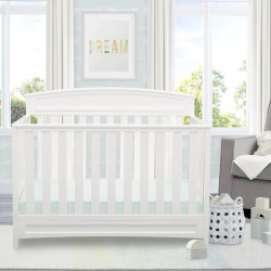 Curve Top 2-in-1 Baby Crib- Milky Grey