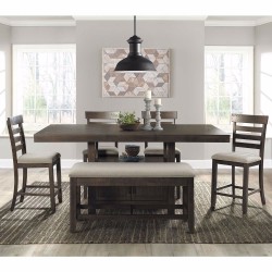Colorado 6pc Dining Pub Set with Storage Bench