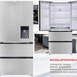 Premium Platinum 20cu French Door Refrigerator with Water Dispenser