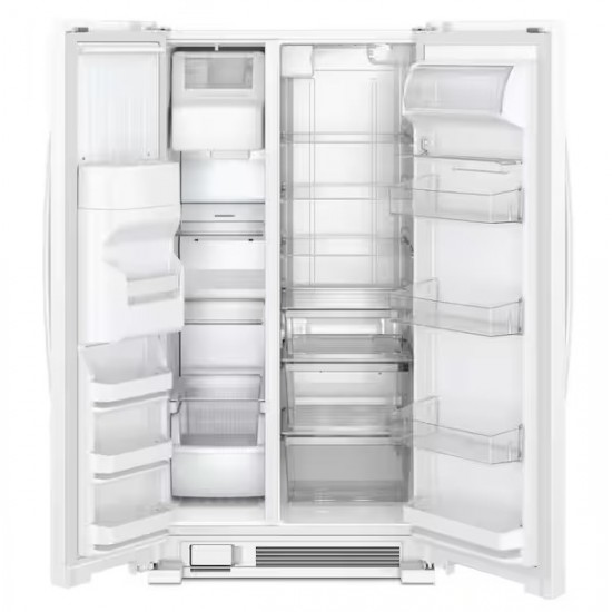 Whirlpool 25cu S/Side Refrigerator with Water & Ice Dispenser- White