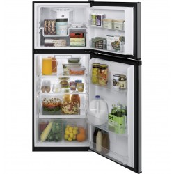 GE Energy Star 11.6cu Refrigerator- Black & S/Steel