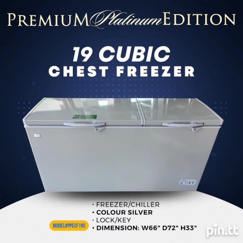 Premium Platinum 19cu Chest Freezer/ Chiller- Silver