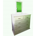 Chest of Drawers with Mirror- White