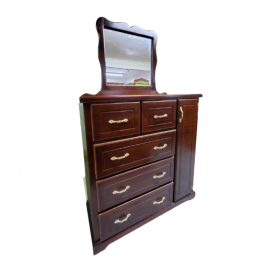 Chest of Drawers with Cupboard & Mirror