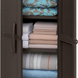 Rimax Resin Wicker Utility Cabinet- Brown
