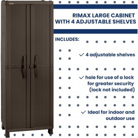 Rimax Resin Wicker Utility Cabinet- Brown
