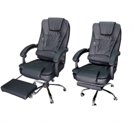 Office Reclining Chair with Padded Armrest & Footrest