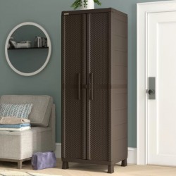 Rimax Resin Wicker Utility Cabinet- Brown