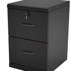2- Drawer Black Vertical File Cabinet