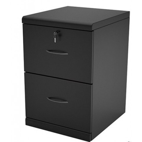 2- Drawer Black Vertical File Cabinet