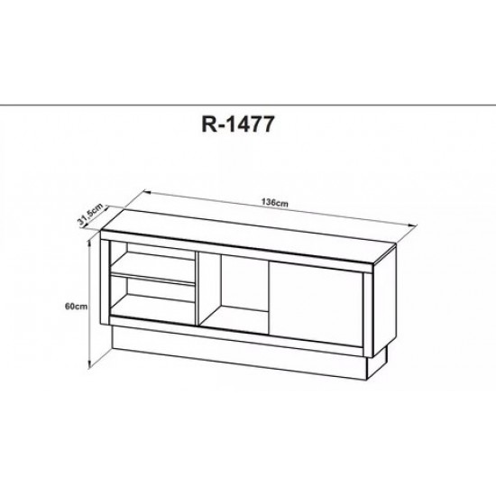 55" Low Space Saver / TV Stand- Walnut