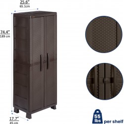 Rimax Resin Wicker Utility Cabinet- Brown