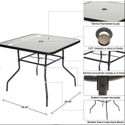 Patio Set 6pc Metal Green and Black