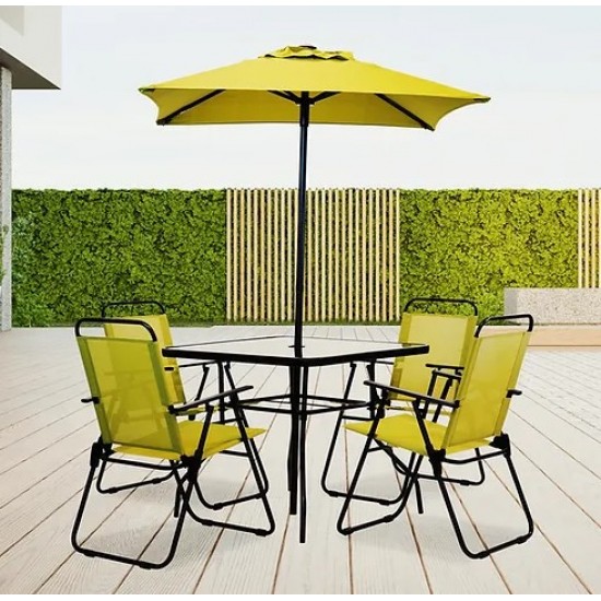 Patio Set 6pc Metal Green and Black