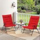 3pc Patio Set  with Small Table and Folding Chairs- Red