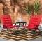 3pc Patio Set  with Small Table and Folding Chairs- Red