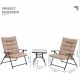 3pc Patio Set  with Small Table and Folding Chairs- Taupe