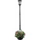 Sun-Ray Abigail Tall Post Solar Lamp and Planter- Black