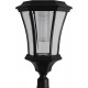 Sun-Ray Abigail Tall Post Solar Lamp and Planter- Black