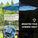 Sun-Ray 9ft Round Solar Lighted Umbrella with Base, 8Rib - Teal