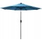 Sun-Ray 9ft Round Solar Lighted Umbrella with Base, 8Rib - Teal