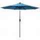 Sun-Ray 9ft Round Solar Lighted Umbrella with Base, 8Rib - Teal