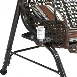 Wicker 2 Seater Swing with Cupholder