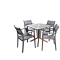 5pc Heavy Duty Plastic Porch Set- Brown & Grey