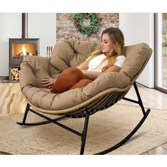 Indoor/Outdoor Rocking Chair with Padded Cushion- Medium