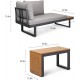 Royal Garden 3pc Aluminum Sectional Sofa Set