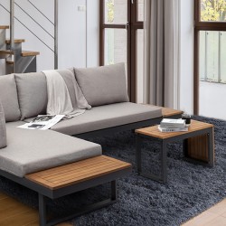Royal Garden 3pc Aluminum Sectional Sofa Set