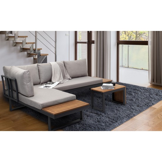Royal Garden 3pc Aluminum Sectional Sofa Set