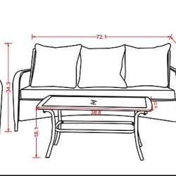 Chelsea 4pc Plastic Wicker Porch Set