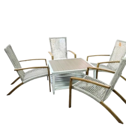 Hampton Bay Summerhaven 5pc Wicker Patio Set- Light Grey