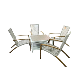 Hampton Bay Summerhaven 5pc Wicker Patio Set- Light Grey