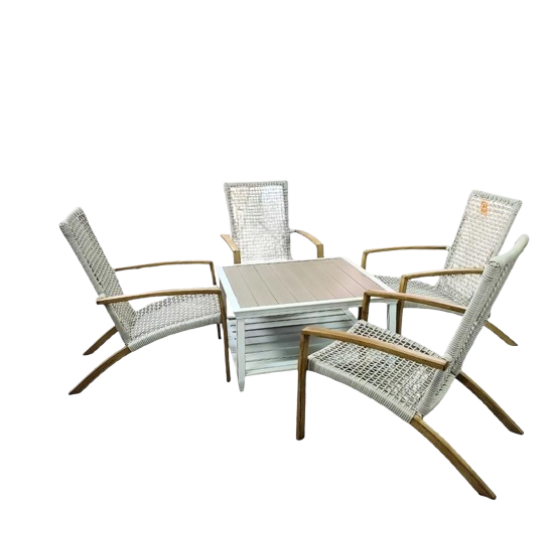 Hampton Bay Summerhaven 5pc Wicker Patio Set- Light Grey