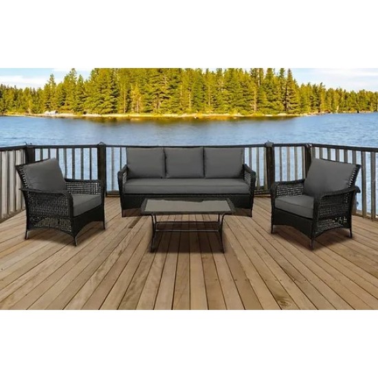 Chelsea 4pc Plastic Wicker Porch Set