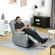 Swivel Rocker Recliner with 8 Point Heat Massage & Cupholders- Grey