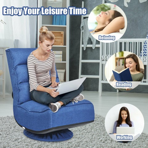Swivel Relaxer Chair, Adjustable- Blue