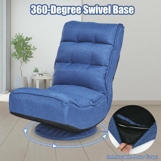 Swivel Relaxer Chair, Adjustable- Blue