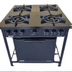 Bess 4 Burner Industrial Gas Stove with Oven