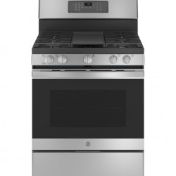 GE 30" 5 Burner With Air Fry Convection Oven - S/Steel