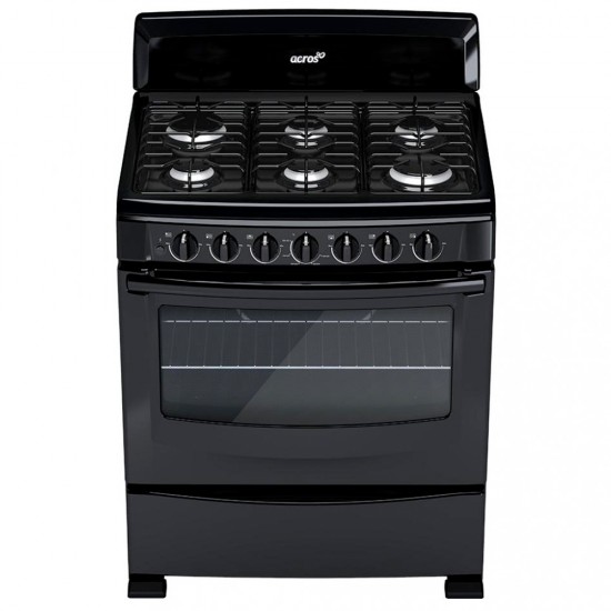Acros 30" 6 Burner Gas Range -Black