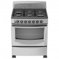 Acros 30" 6 Burner Gas Stove- Silver with Black Top