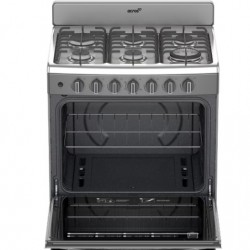 Acros 30" 6 Burner Gas Stove With S/Steel Top- Grey