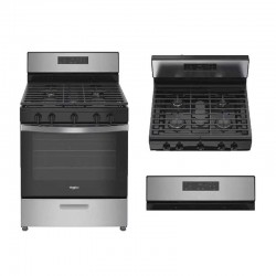Whirlpool  30" 5 Burner Gas Range- Black & Silver