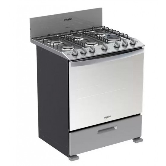 Whirlpool 30" 6 Burner Gas Range with S/Steel Worktable 